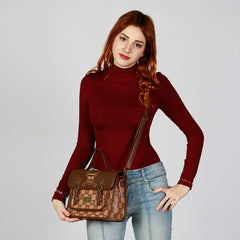 One Piece Chess-Borsa a Tracolla-Zaino Satchel, Cammello