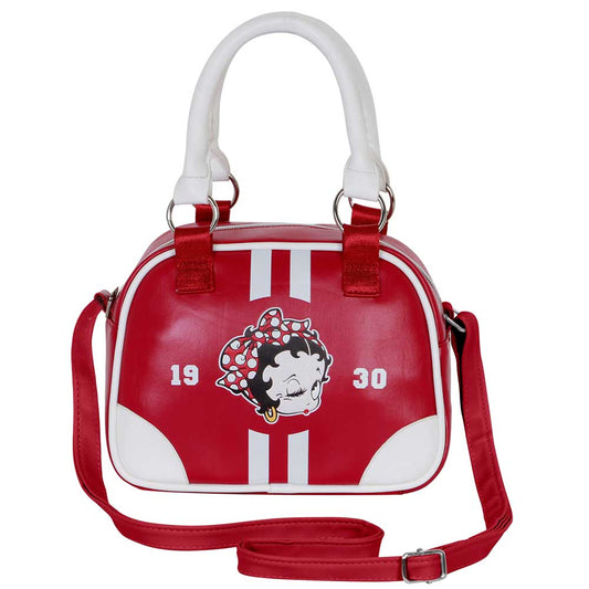 Betty Boop Varsity-Bowling Fashion Handbag, Burgundy