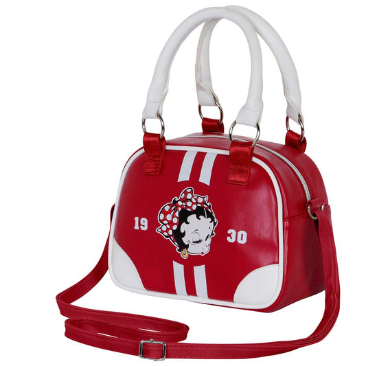 Betty Boop Varsity-Bowling Fashion Handbag, Burgundy