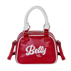 Betty Boop Varsity-Bowling Fashion Handbag, Burgundy