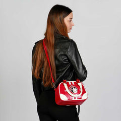 Betty Boop Varsity-Bowling Fashion Handbag, Burgundy