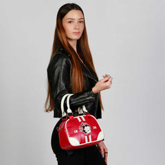 Betty Boop Varsity-Bowling Fashion Handbag, Burgundy
