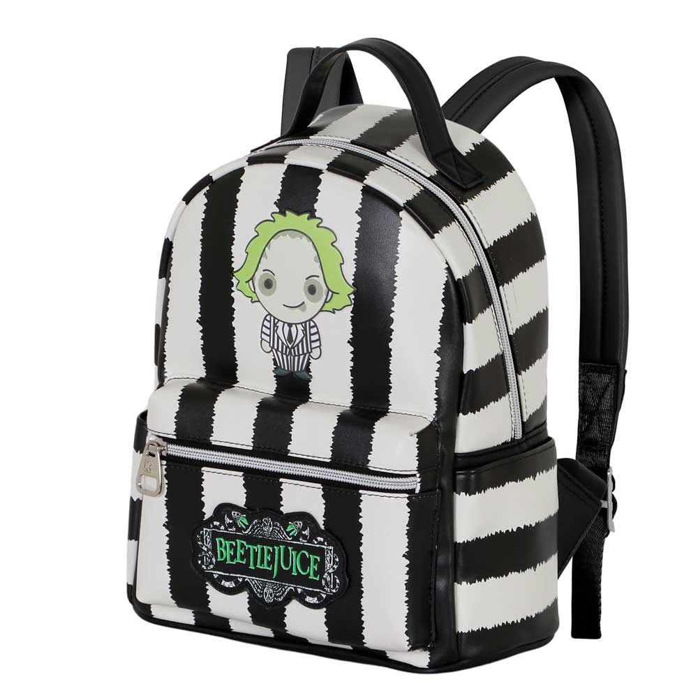 Beetlejuice Stripes-Heady Backpack, White