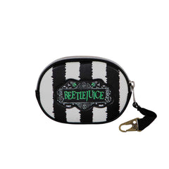 Beetlejuice Stripes-Pill Coin Purse, White