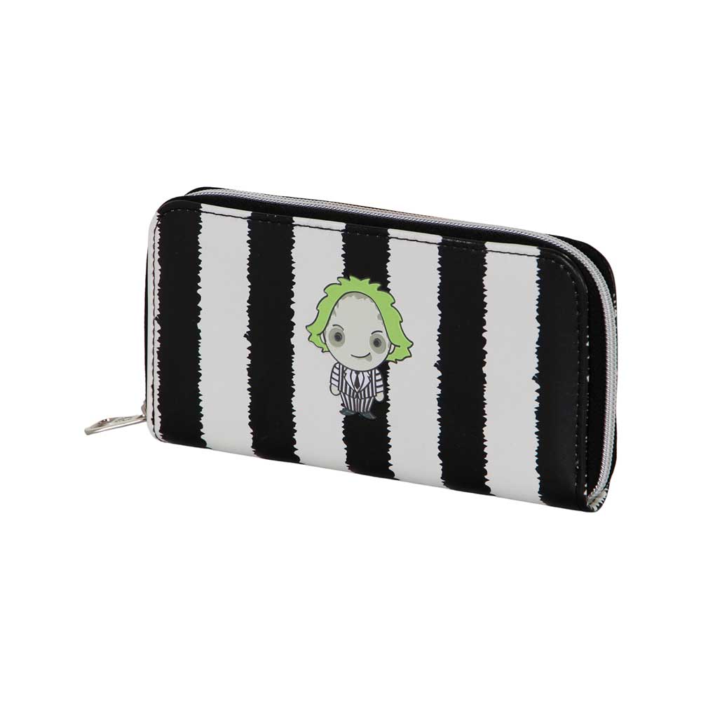 Beetlejuice Stripes-Portafoglio Essenziale, Bianco