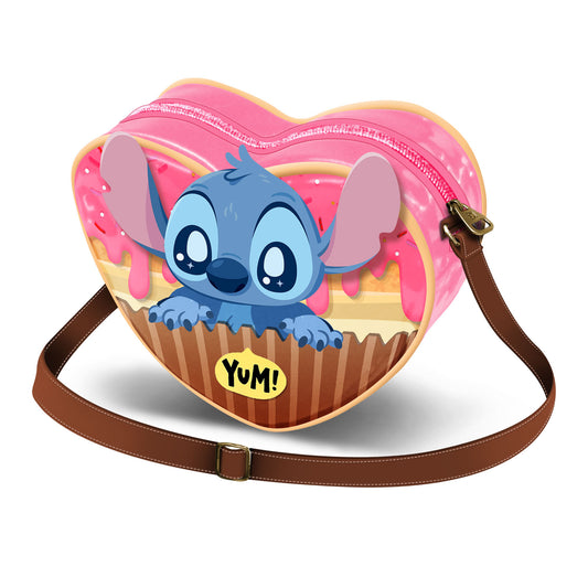 Disney Lilo and Stitch Muffin-Casual Heart Shoulder Bag, Pink