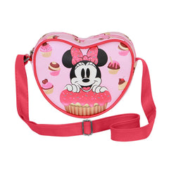 Disney Minnie Mouse Muffin-Casual Heart Shoulder Bag, Pink