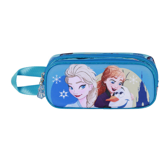 Disney Frozen 2 Lovely-Estuche Portatodo 3D Doble, Turquesa
