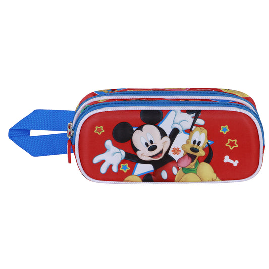 Disney Mickey Mouse Star-3D Double Pencil Case, Multicolour