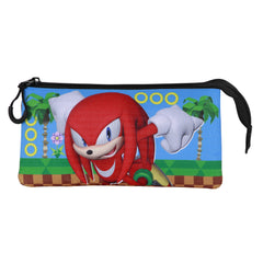 Sonic The Hedgehog Astuccio Portatutto Triplo Knuckles, Multicolore