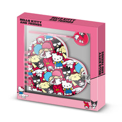 Sanrio Hello Kitty Friends-Diario Corazón Llave + Boli, Multicolor