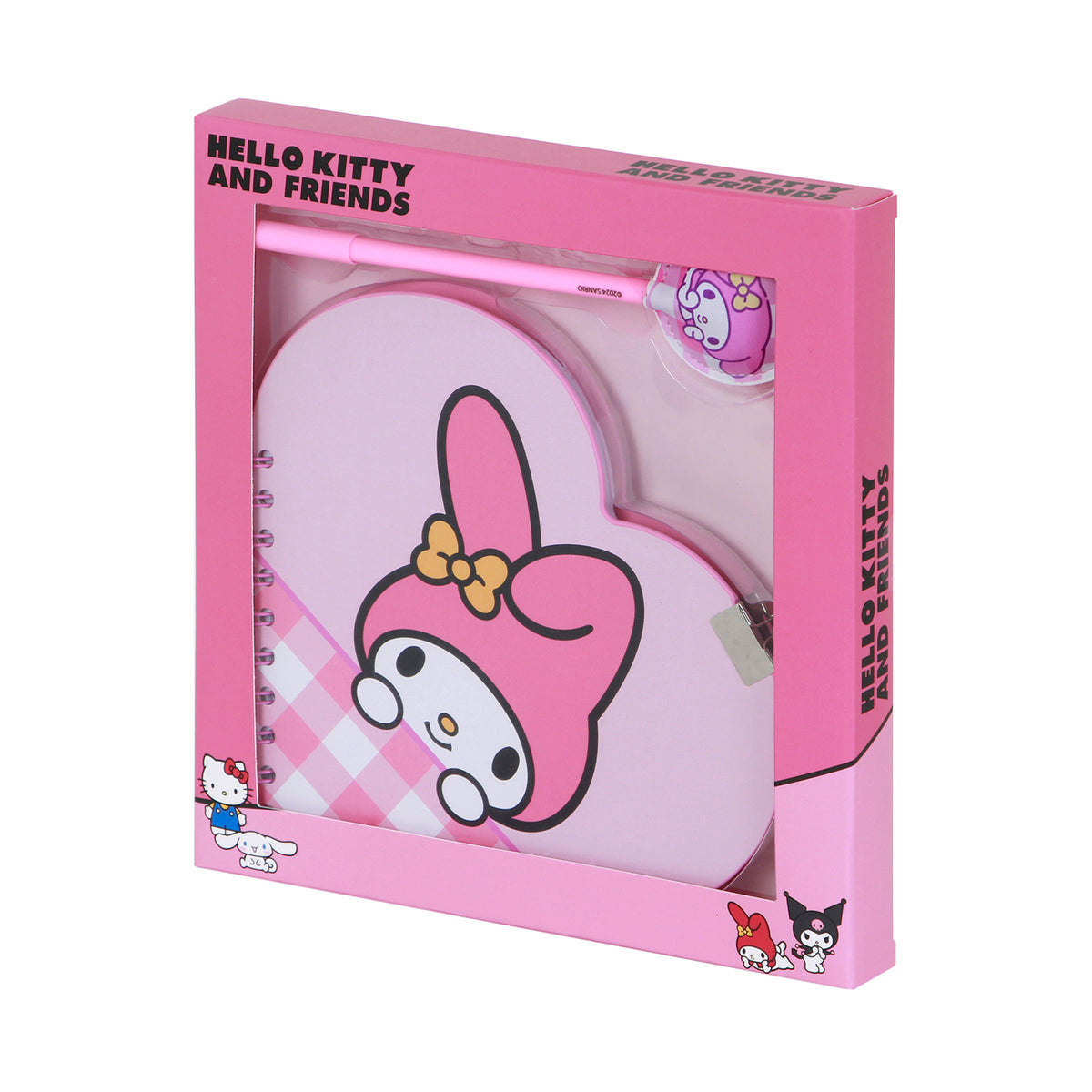 Hello Kitty My Melody Drăguț-Set jurnal inimă + Pix, Roz