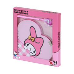 Hello Kitty My Melody Drăguț-Set jurnal inimă + Pix, Roz