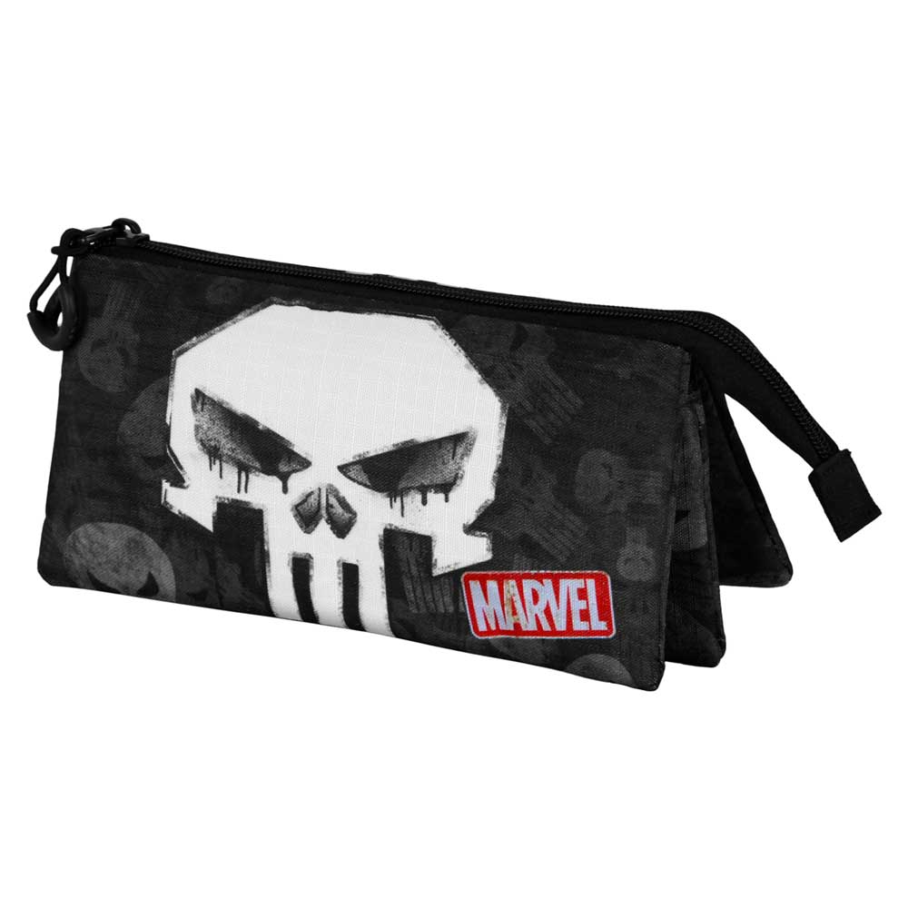 Marvel Punisher Skull-Triple Pencil Case, Black
