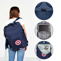 Marvel Capitán América Gears-Mochila de Viaje Mercury Grande 47x23x33cm, Azul