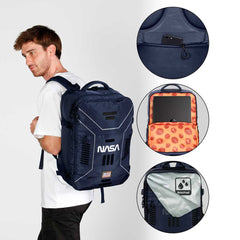 NASA Spaceship-Mochila de Viaje Mercury Grande 47x23x33cm, Azul Oscuro
