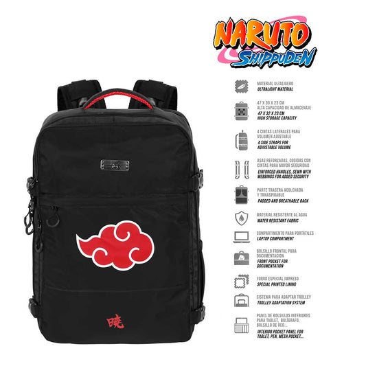 Naruto Clouds-Mercury Travel Backpack Large 47x23x33cm, Black