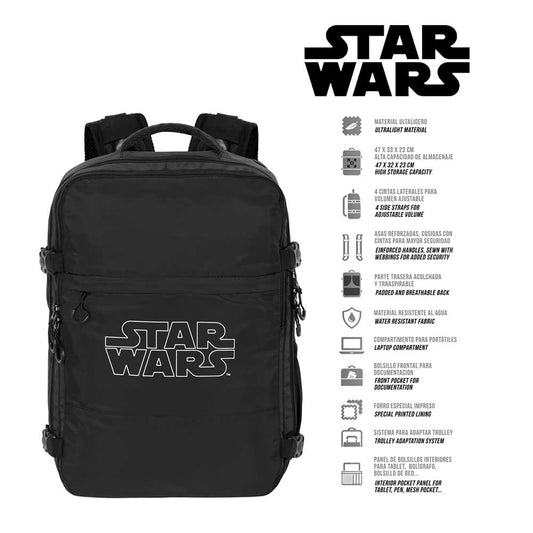 Star Wars Logo-Mercury Travel Backpack Large 47x23x33cm, Black
