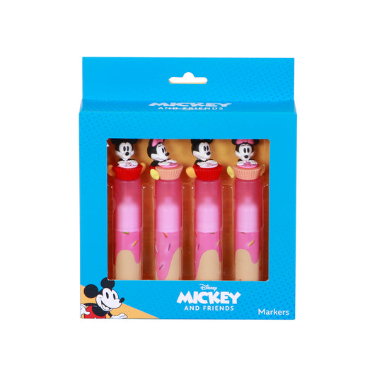 Disney Mickey et Minnie Pack Mix de 4 Marqueurs Fluorescents, Multicolore