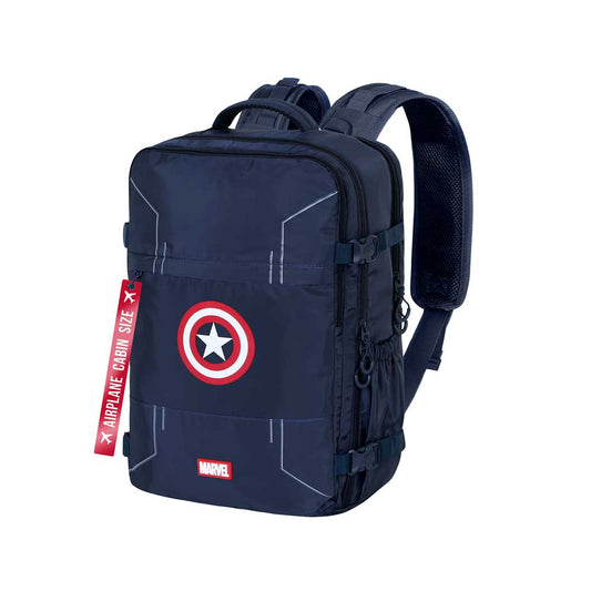 Marvel Captain America Gears-Zaino Mercury da Viaggio Aereo 40x20x25cm Bagaglio a Mano, Blu