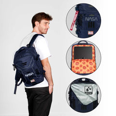 NASA Spaceship-Mercury Backpack Underseat Cabin Bag 40x20x25cm, Dark Blue