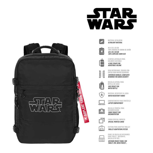 Star Wars Logo-Mercury Backpack Underseat Cabin Bag 40x20x25cm, Black