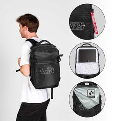 Star Wars Logo-Mochila Mercury Viaje Cabina Avión 40x20x25cm, Negro