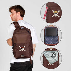 One Piece Skull-Mercury Backpack Underseat Cabin Bag 40x20x25cm, Brown