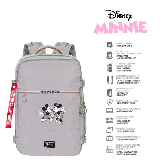 Disney Minnie Mouse Face-Mercury Backpack Underseat Cabin Bag 40x20x25cm, Multicolour