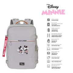 Disney Minnie Mouse Face-Mochila Mercury Viaje Cabina Avión 40x20x25cm, Multicolor