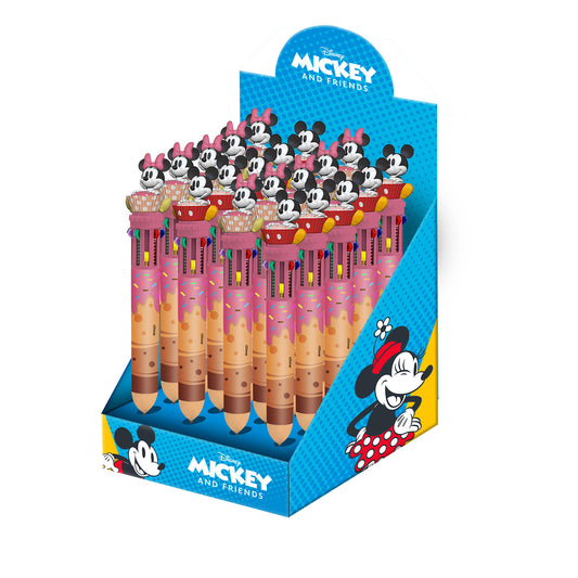 Disney Mickey and Minnie Mix-Exhibitor 24 Units Pen 10 Colors, Multicolor