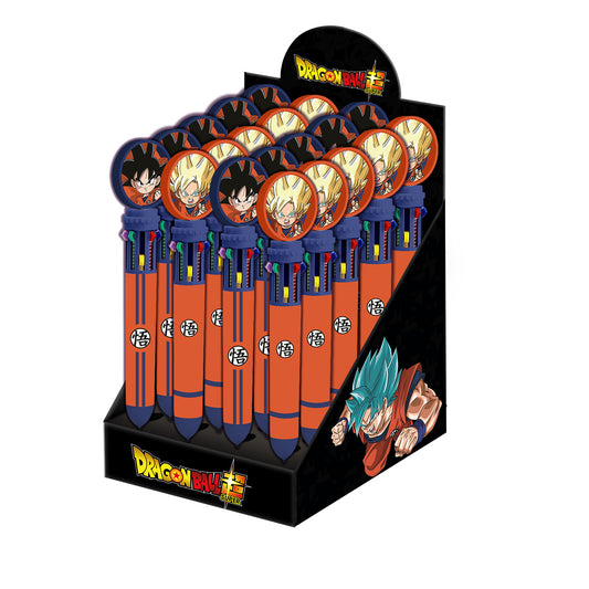 Dragon Ball (Bola de Dragón) Ultra Instinct-Expositor 24 Unidades Bolígrafo 10 Colores, Negro