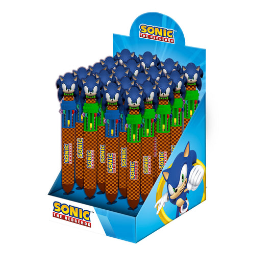 Sonic The Hedgehog Mix-Exhibitor 24 Units Pen 10 Colors, Multicolor