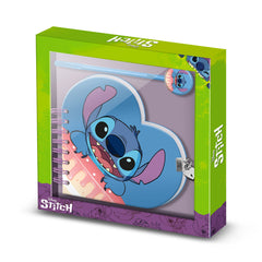 Disney Lilo y Stitch Cake-Diario Corazón Llave + Boli, Azul