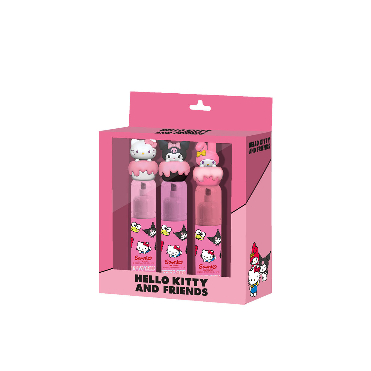 Sanrio Hello Kitty Mix-Confezione da 3 Pennarelli, Rosa