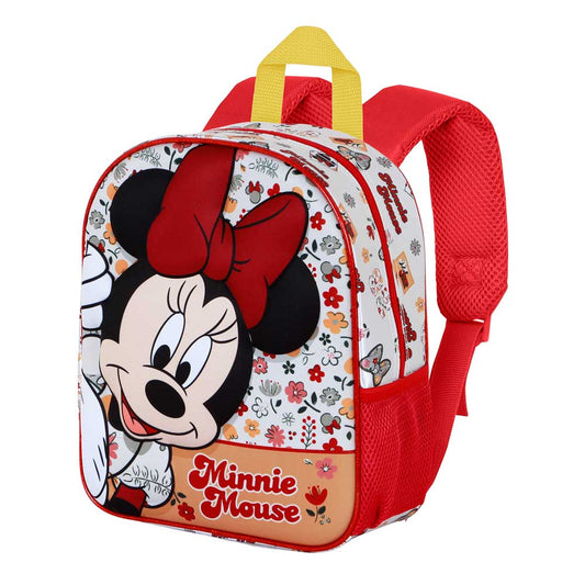 Disney Minnie Mouse Flowered-Elite 3D Backpack, Red
