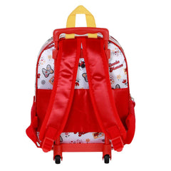 Disney Minnie Mouse Flowered-Mochila 3D con Ruedas Pequeña, Rojo