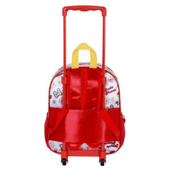 Disney Minnie Mouse Flowered-Mochila 3D con Ruedas Pequeña, Rojo