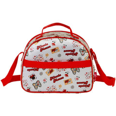 Disney Minnie Mouse Flowered-Borsa Porta Merenda 3D, Rosso
