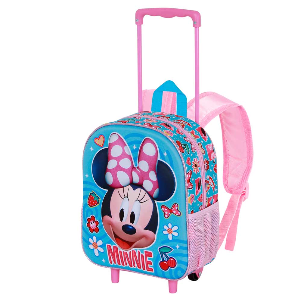 Disney Minnie Mouse Happiness-Small 3D Backpack with Wheels, Blue