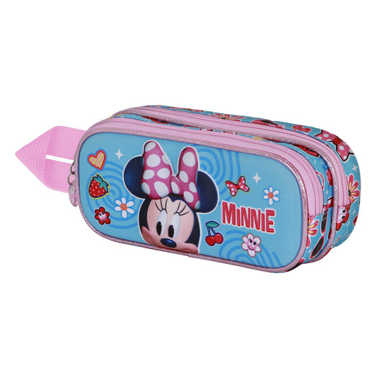 Disney Minnie Mouse Happiness-Estuche Portatodo 3D Doble, Azul