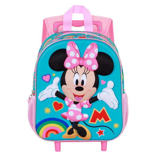 Disney Minnie Mouse Greet-Mochila 3D con Ruedas Pequeña, Turquesa