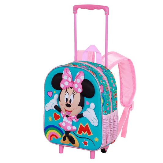 Disney Minnie Mouse Greet-Mochila 3D con Ruedas Pequeña, Turquesa