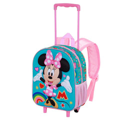 Disney Minnie Mouse Greet-Mochila 3D con Ruedas Pequeña, Turquesa