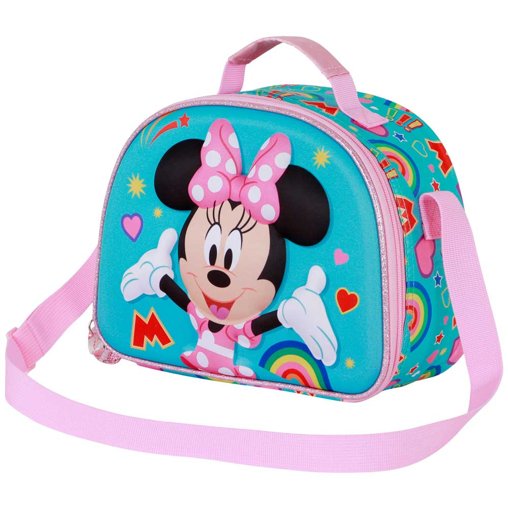 Disney Minnie Mouse Greet-Borsa Porta Merenda 3D, Turchese