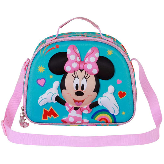 Disney Minnie Mouse Greet-Borsa Porta Merenda 3D, Turchese