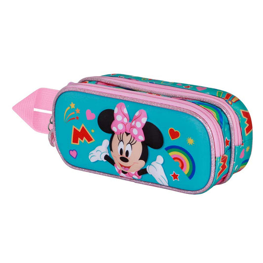 Disney Minnie Mouse Greet-Astuccio 3D Doppio, Turchese