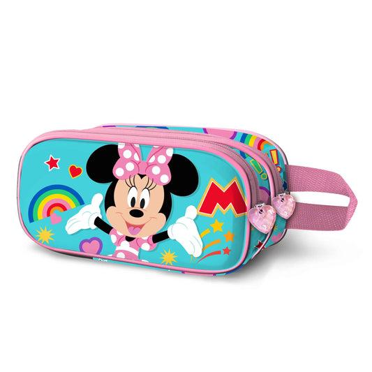 Disney Minnie Mouse Greet-Estuche Portatodo 3D Doble, Turquesa