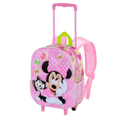 Disney Minnie Mouse Kitten-Small 3D Backpack with Wheels, Pink