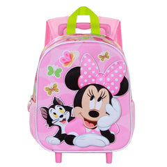 Disney Minnie Mouse Kitten-Small 3D Backpack with Wheels, Pink